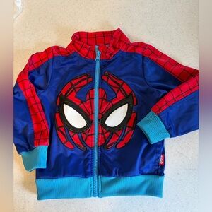 Disney Marvel Spider-Man Blue Red Zip Front Varsity Jacket! Toddler Boy’s  Sz 2